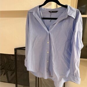 Zara Men's Sky Blue Casual Shirt